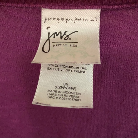 Just My Size Purple Cardigan 3x - Picture 3 of 5
